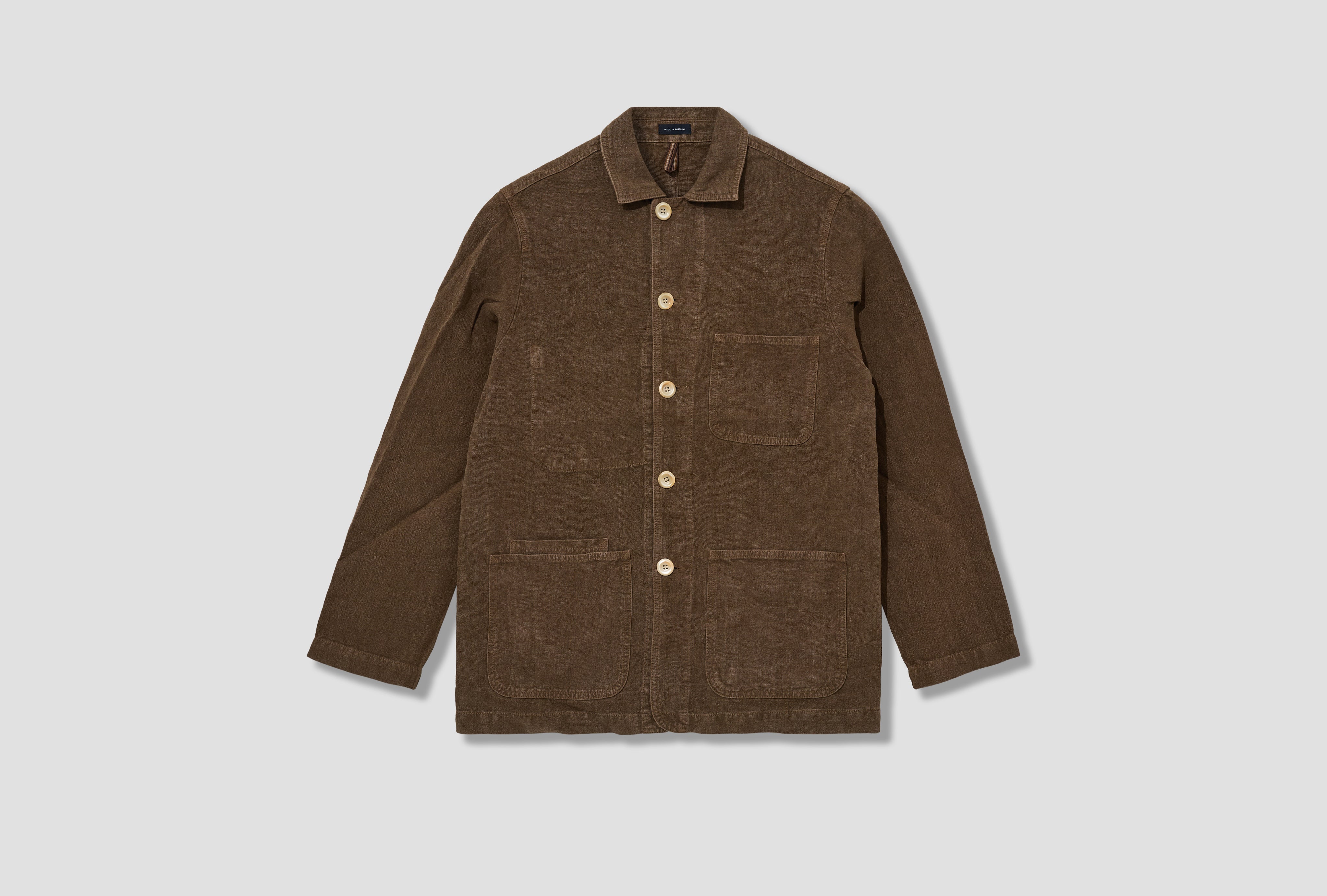DRAKE'S 일본산 헤비 리넨 초어 자켓 DR2A1B 26022-01