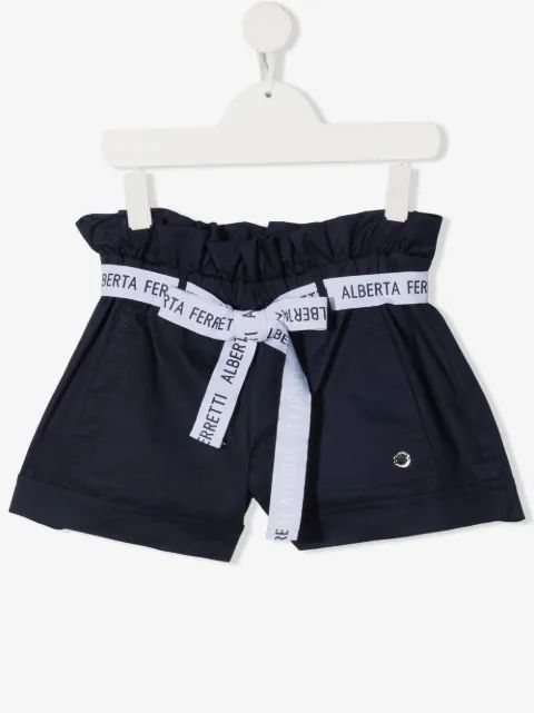 Alberta Ferretti Kids 로고 벨트 반바지