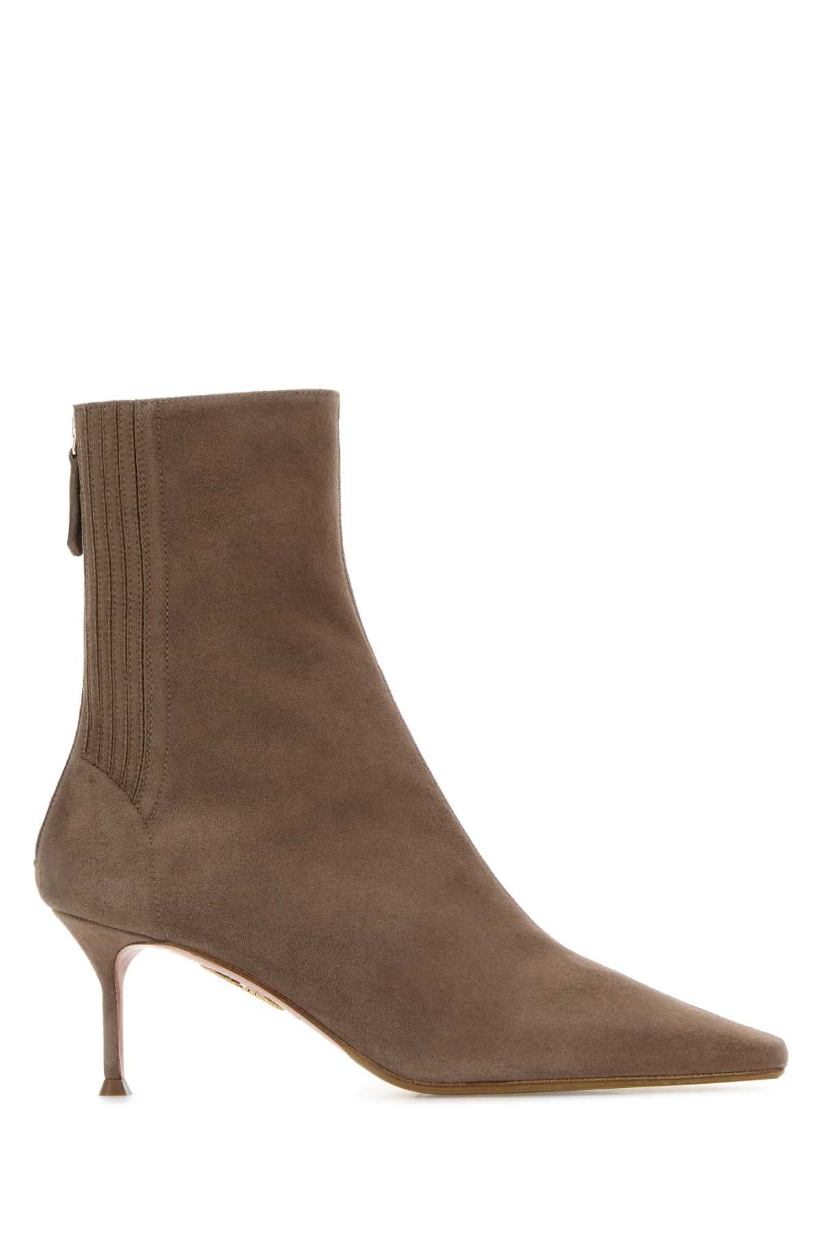 AQUAZZURA 다브 그레이 스웨이드 생 오노르 앵클부츠
