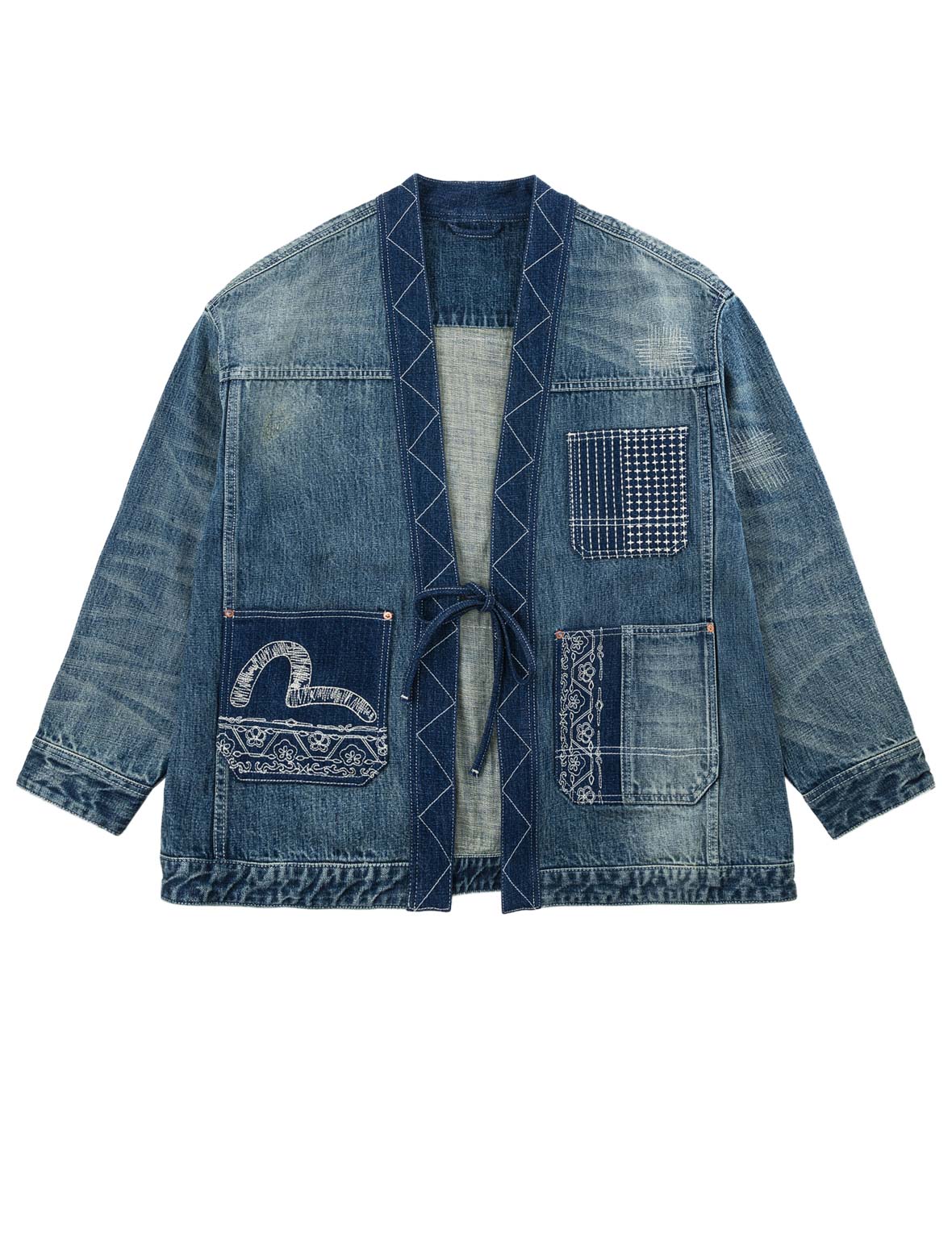 EVISU 보로 사시코 데님 자켓