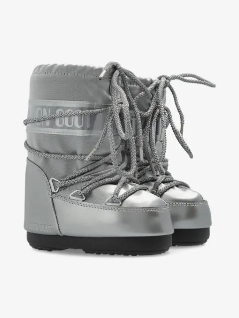 Moon Boot Kids 아이콘 글랜스 레이스업 로고 부츠