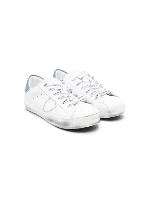 Philippe Model Kids 레이스업 가죽 스니커즈
