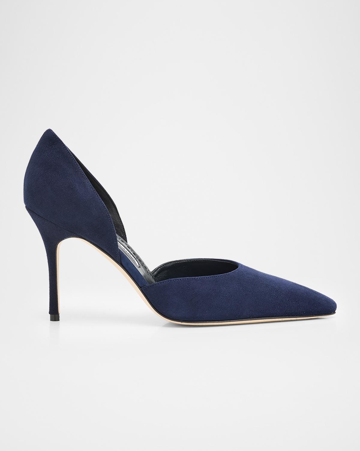 Manolo Blahnik 50mm 마렌 스웨이드 포인티드 토 펌프스