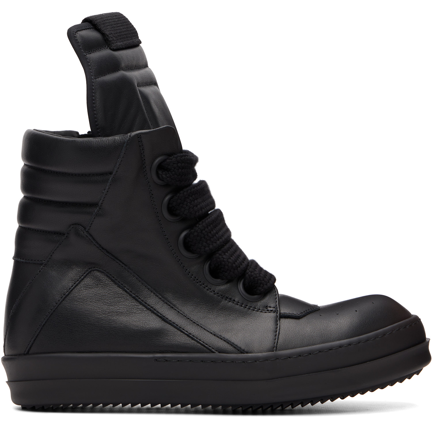 RICK OWENS 블랙 타워 점보레이스 지오바스켓 스니커즈
