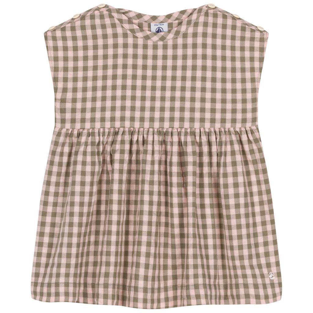 PETIT BATEAU KIDS 깅은 드레스 핑크