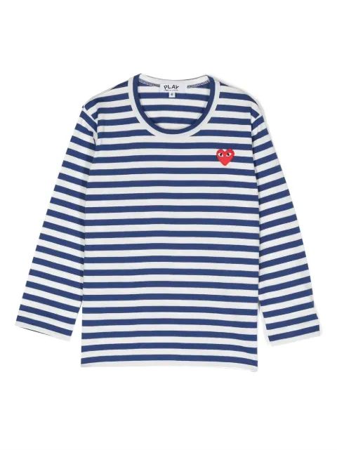 Comme Des Garçons Play Kids 스트라이프 프린트 코튼 티셔츠