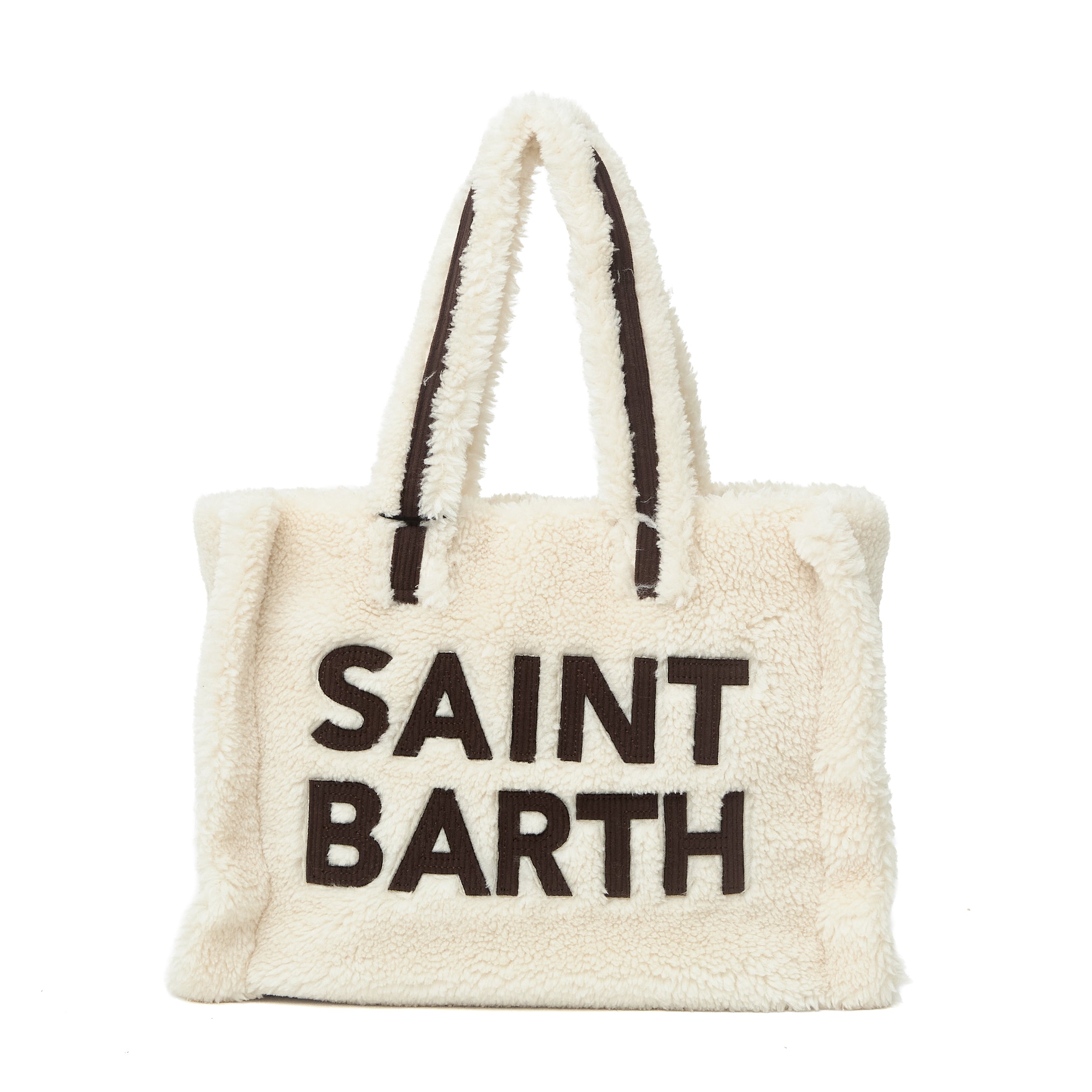 MC2 SAINT BARTH 비앙코 코렛 테디 맥시 로고 셔파 토트백