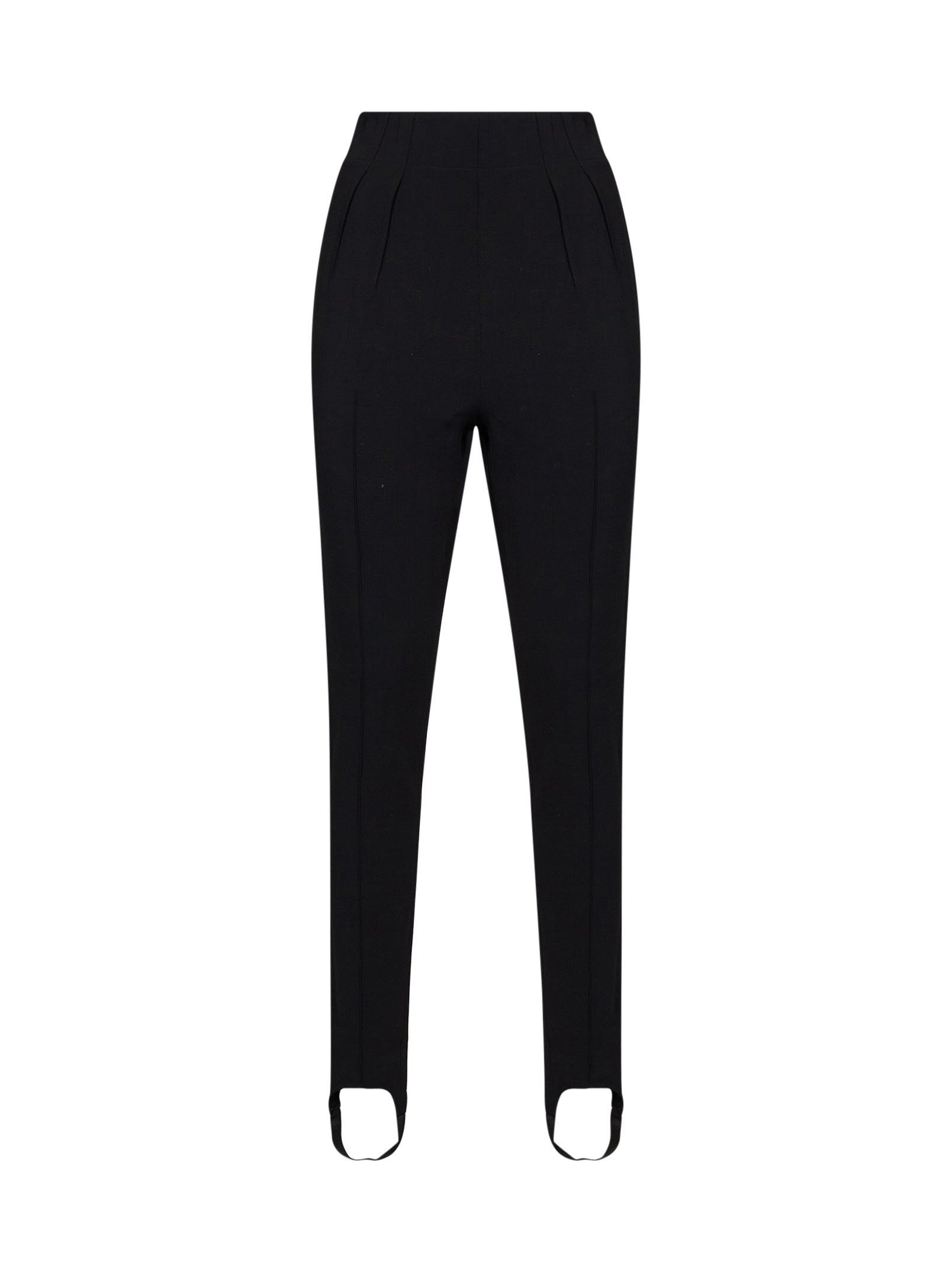 MUGLER 블랙 스트레치 울 혼합 스타럽 테일러드 레깅스