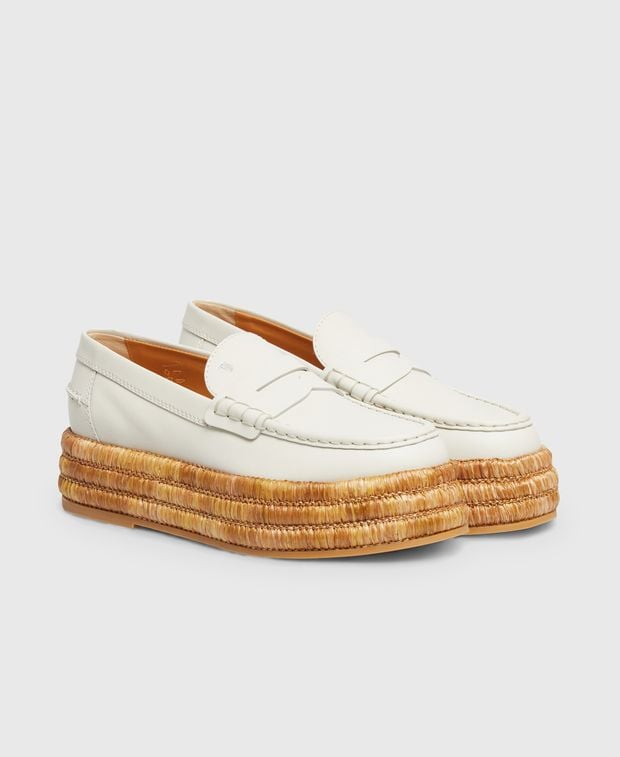 TOD'S 제파 라피아 플랫폼 에스파드리유