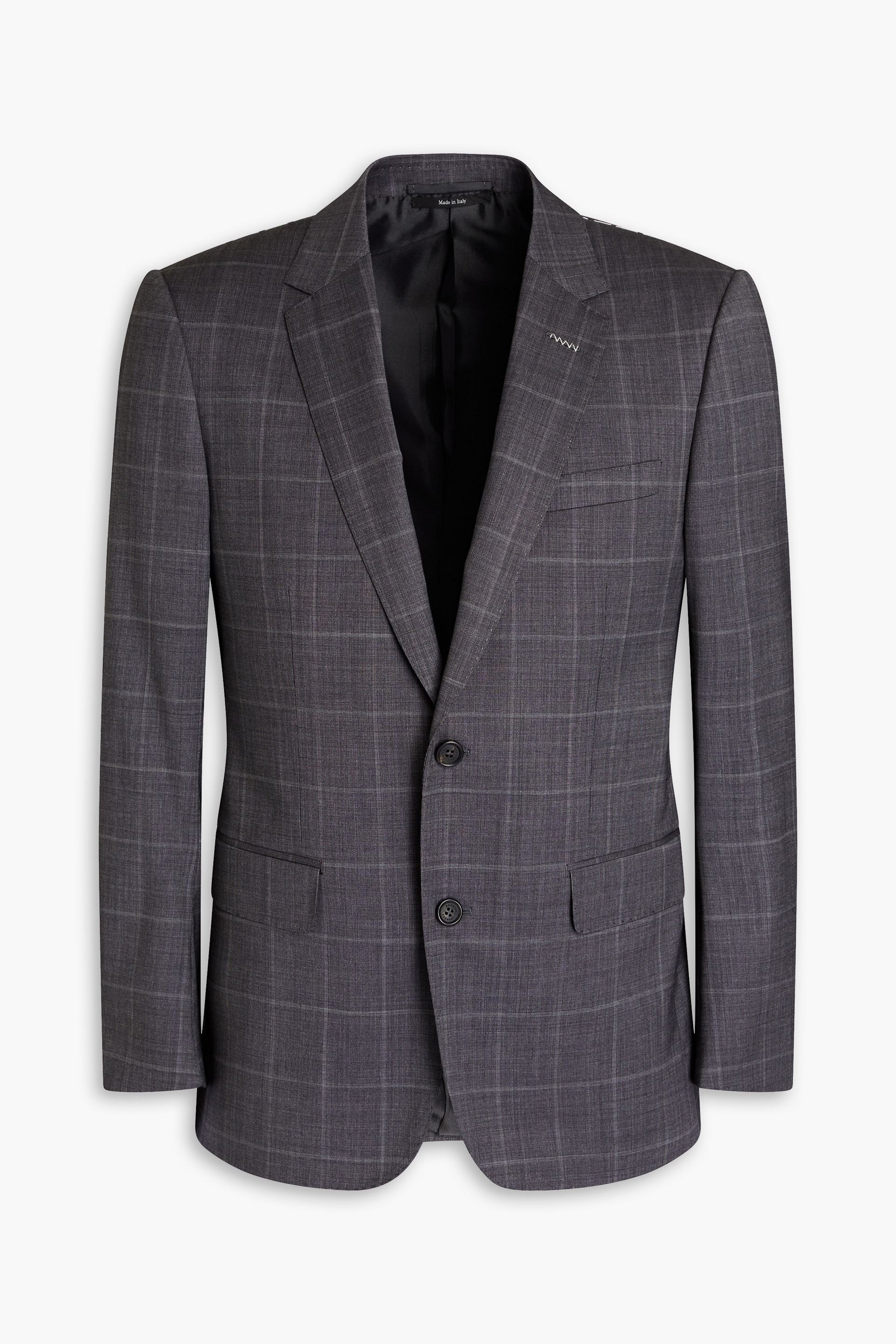 DUNHILL 체크 울 블레이저