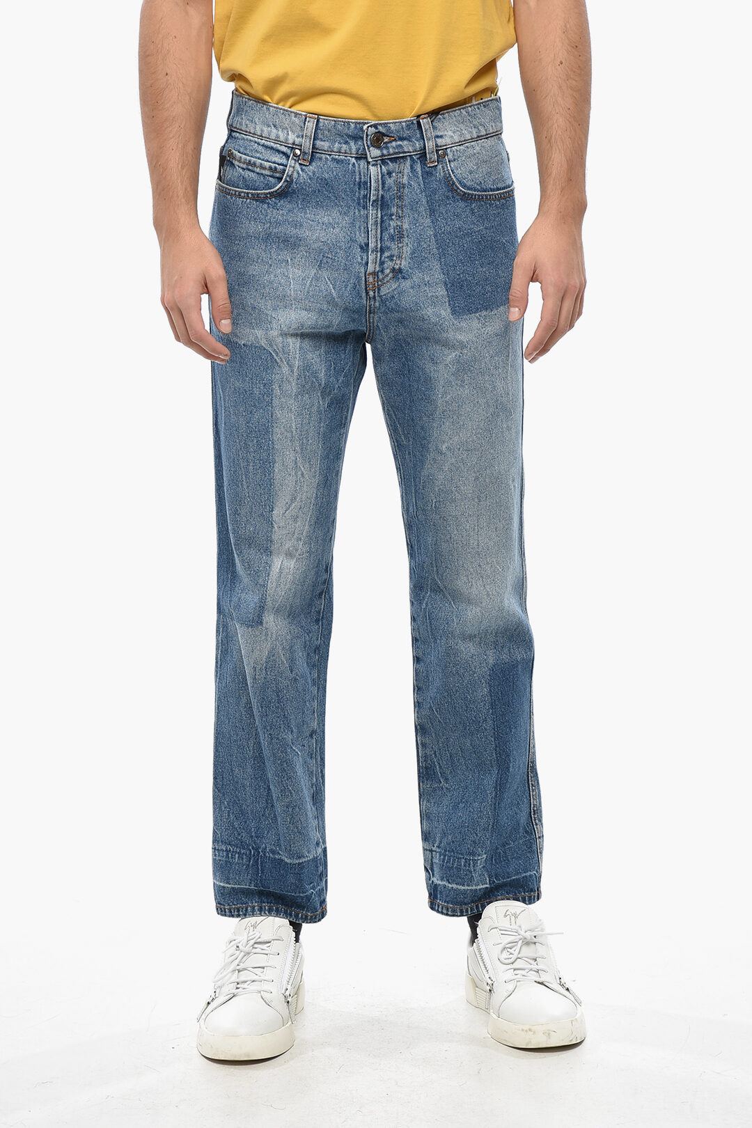 MSGM 패치워크 이펙트 스트레이트 레그 진 19cm