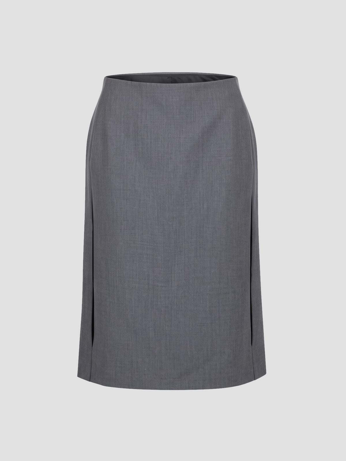 JIL SANDER 질 샌더 울 모헤어 미디 스커트 152