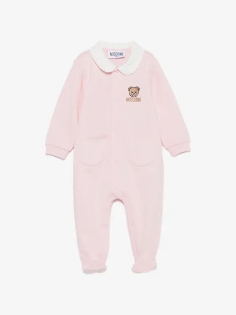 Moschino Kids 테디 자수 피터팬 칼라 파자마