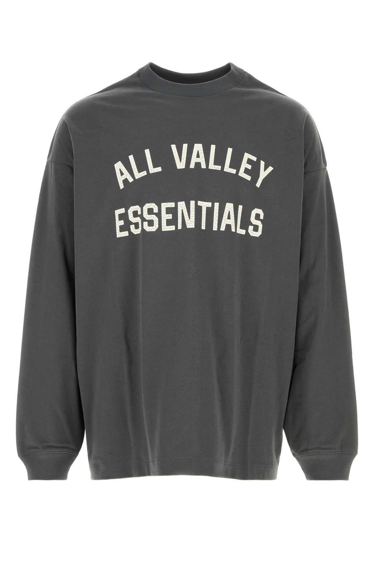 ESSENTIALS 다크 그레이 코튼 오버사이즈 티셔츠