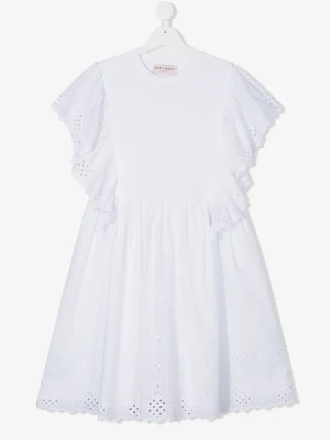 Alberta Ferretti Kids 틴 레이스 트림 드레스