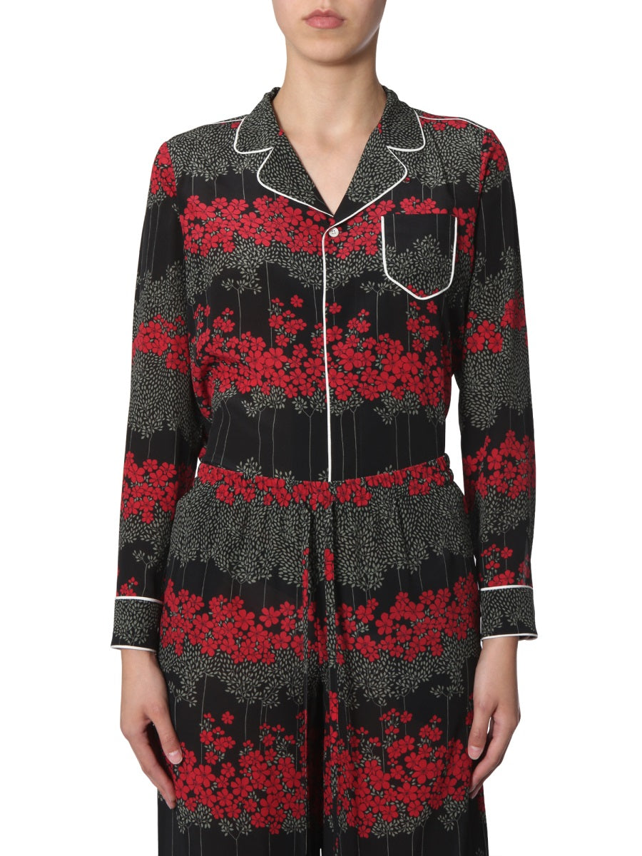 RED VALENTINO 드리밍 피오니 프린트 실크 셔츠