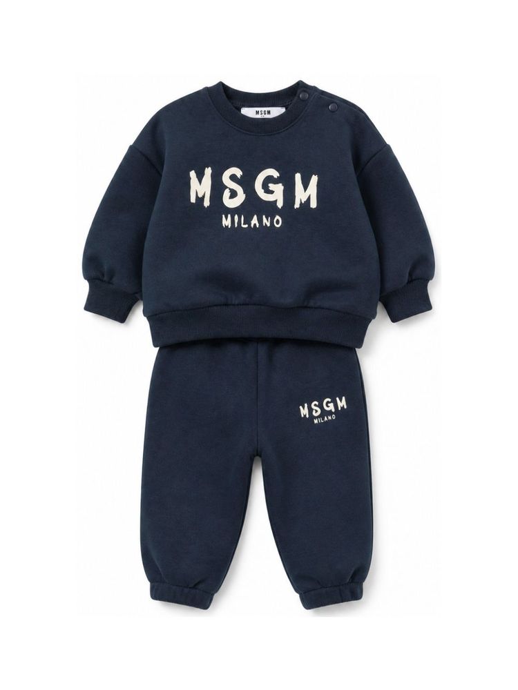 MSGM Kids 로고 프린트 크루넥 트랙수트