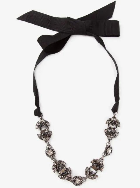 LANVIN 크리스탈 리본 네크리스