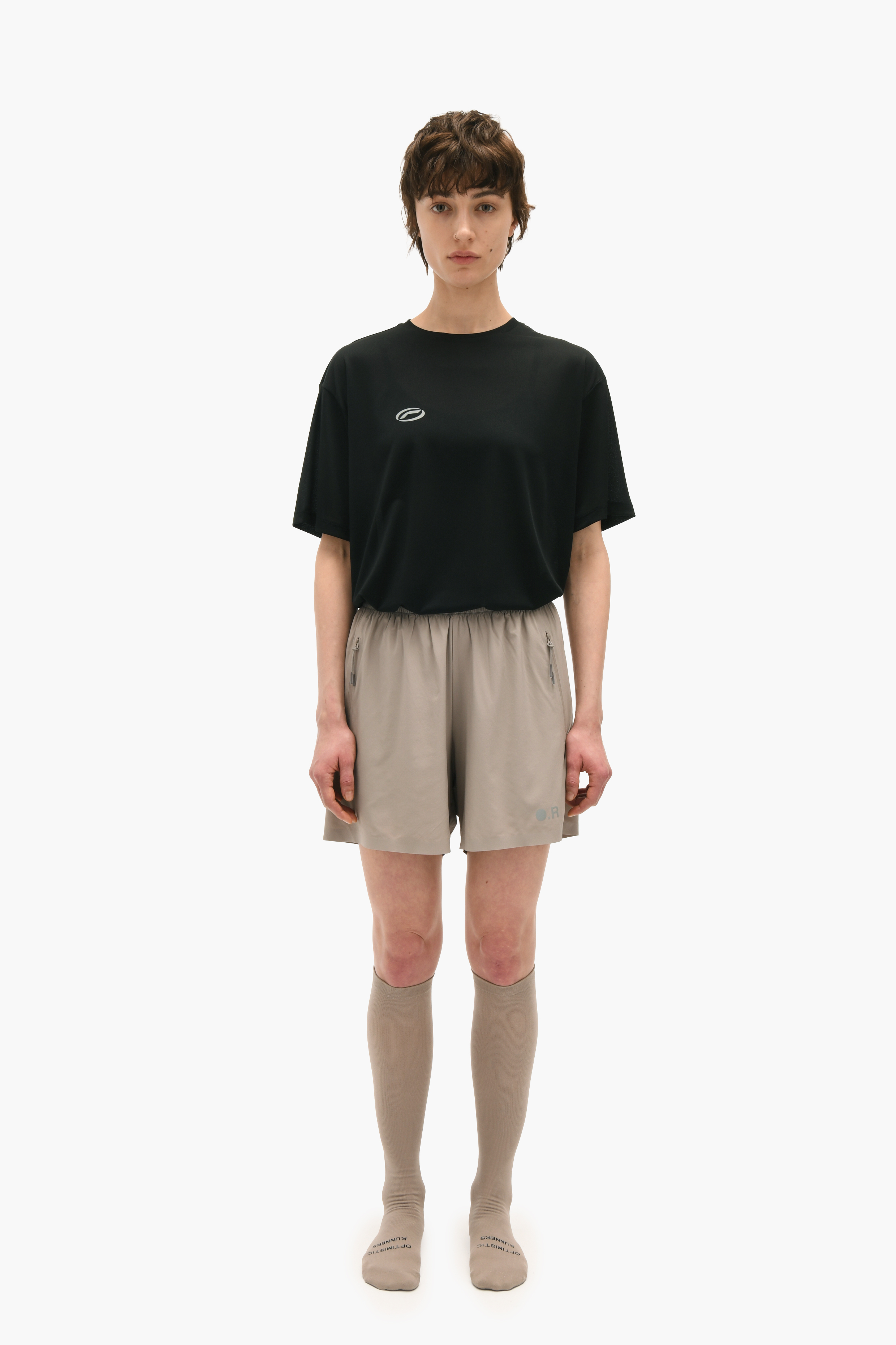 OPTIMISTIC RUNNERS 릴렉스 반바지 카멜