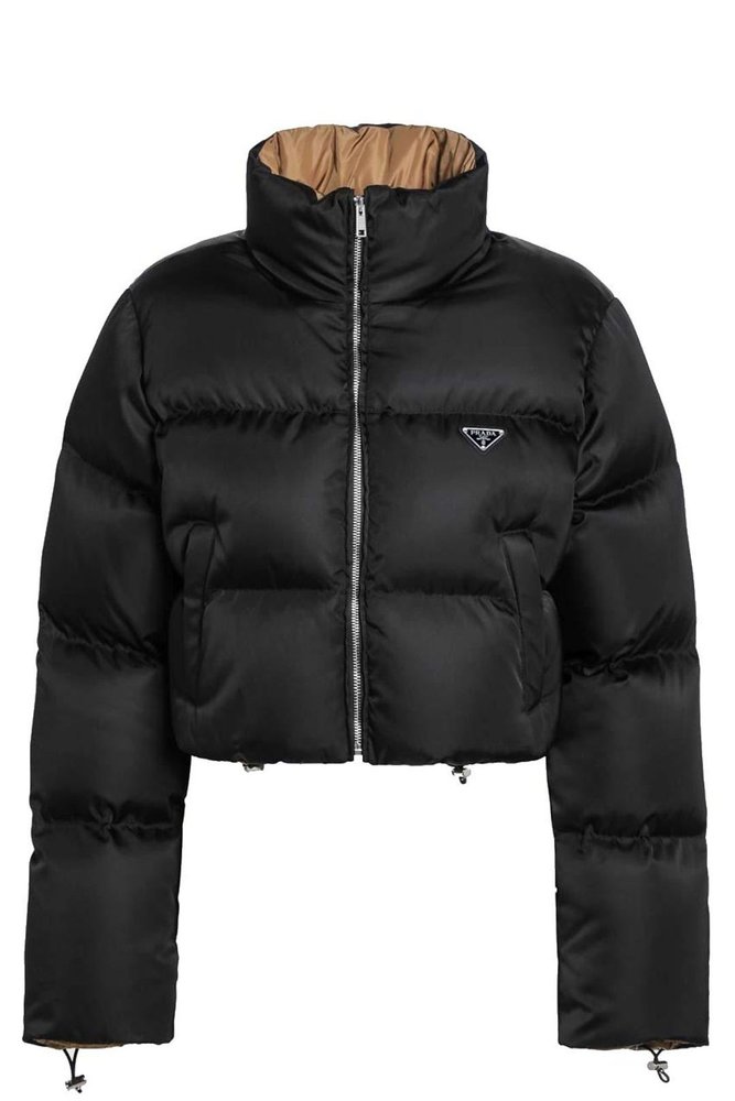 PRADA 크롭 리나일론 다운 자켓