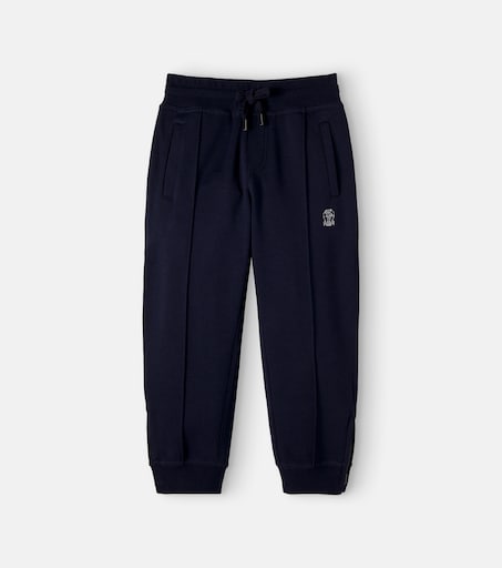 Brunello Cucinelli Kids 코튼 실크 혼합 스웻팬츠