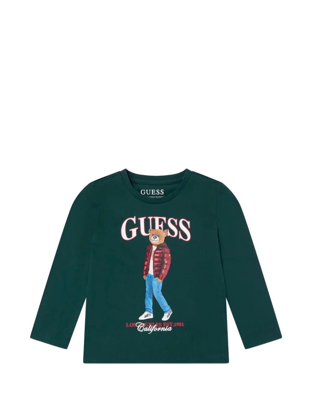guess kids 곰 프린트 로고 티셔츠
