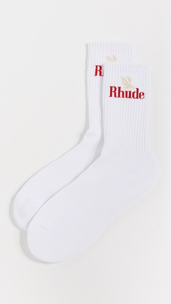 Rhude 로사 로고 양말