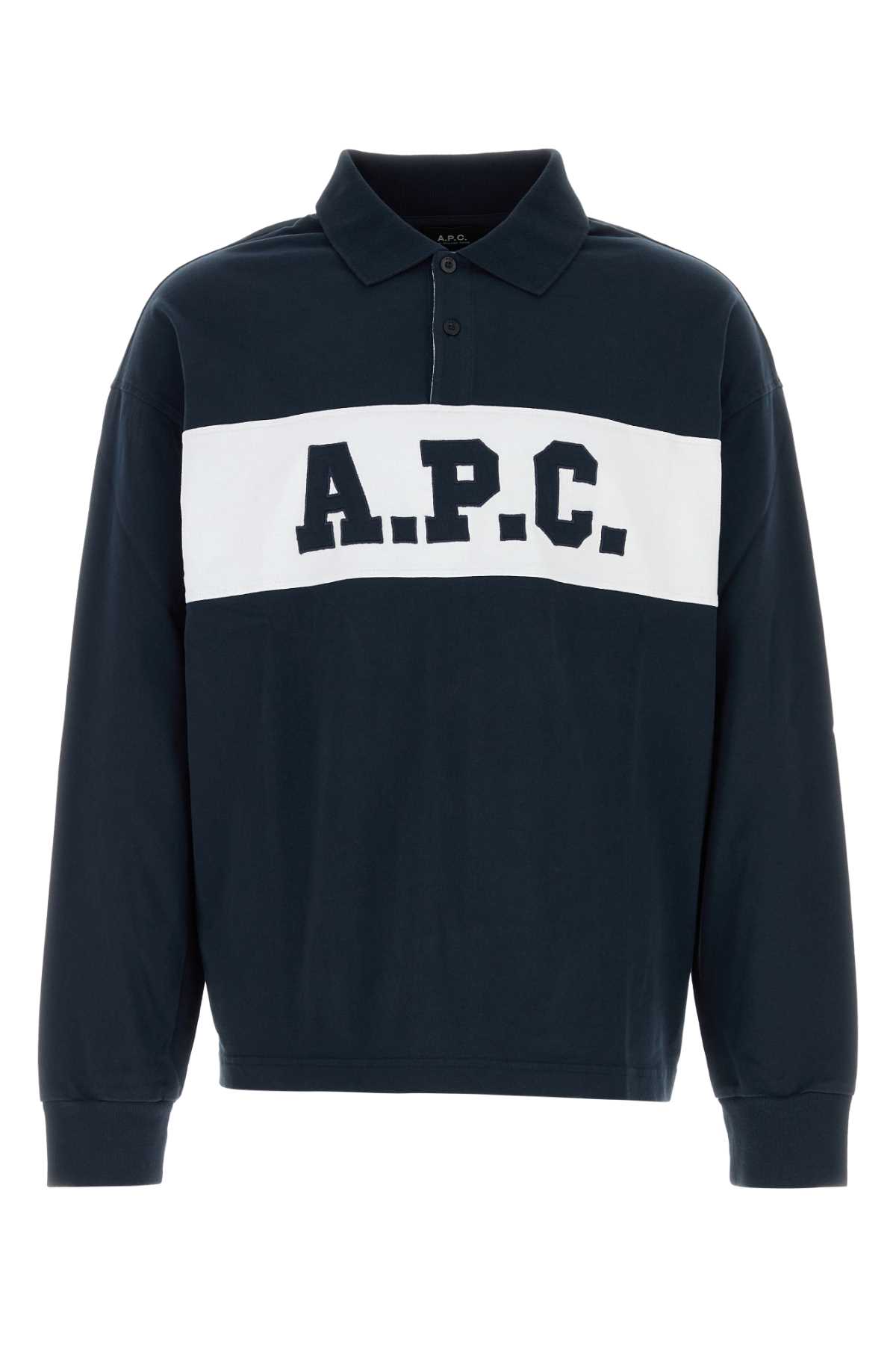 A.P.C. 네이비 블루 코튼 오버사이즈 알렉시스 폴로 셔츠