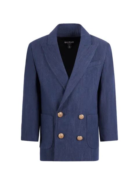 Balmain Kids 더블 브레스트 버튼 블레이저
