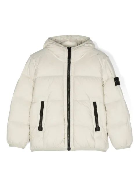 Stone Island Junior 컴퍼스 배지 패딩 자켓