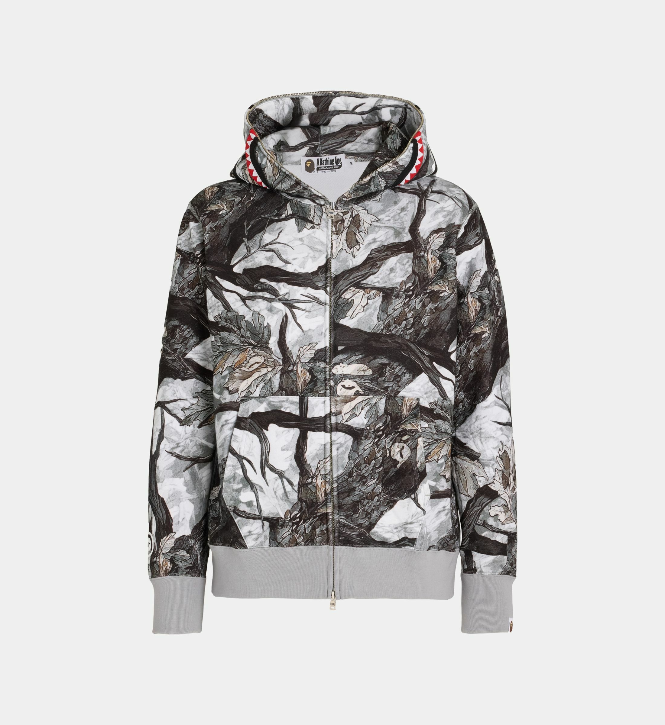 Bape 셔츠 후드 집업 상어 면 인쇄