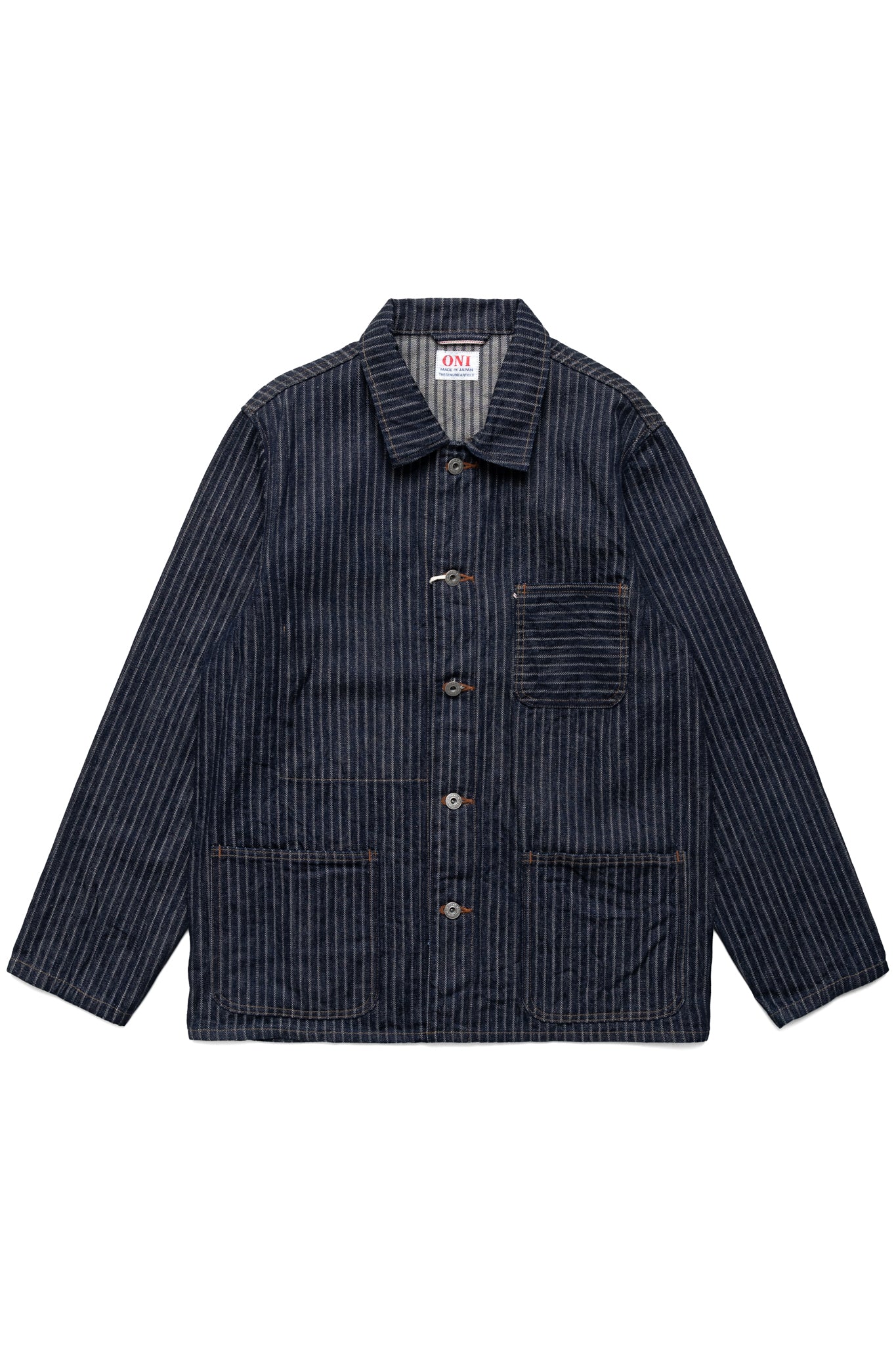 ONI DENIM 03501-HJS 드롭 니들 스티칭 자카드 스트라이프 데님 커버올