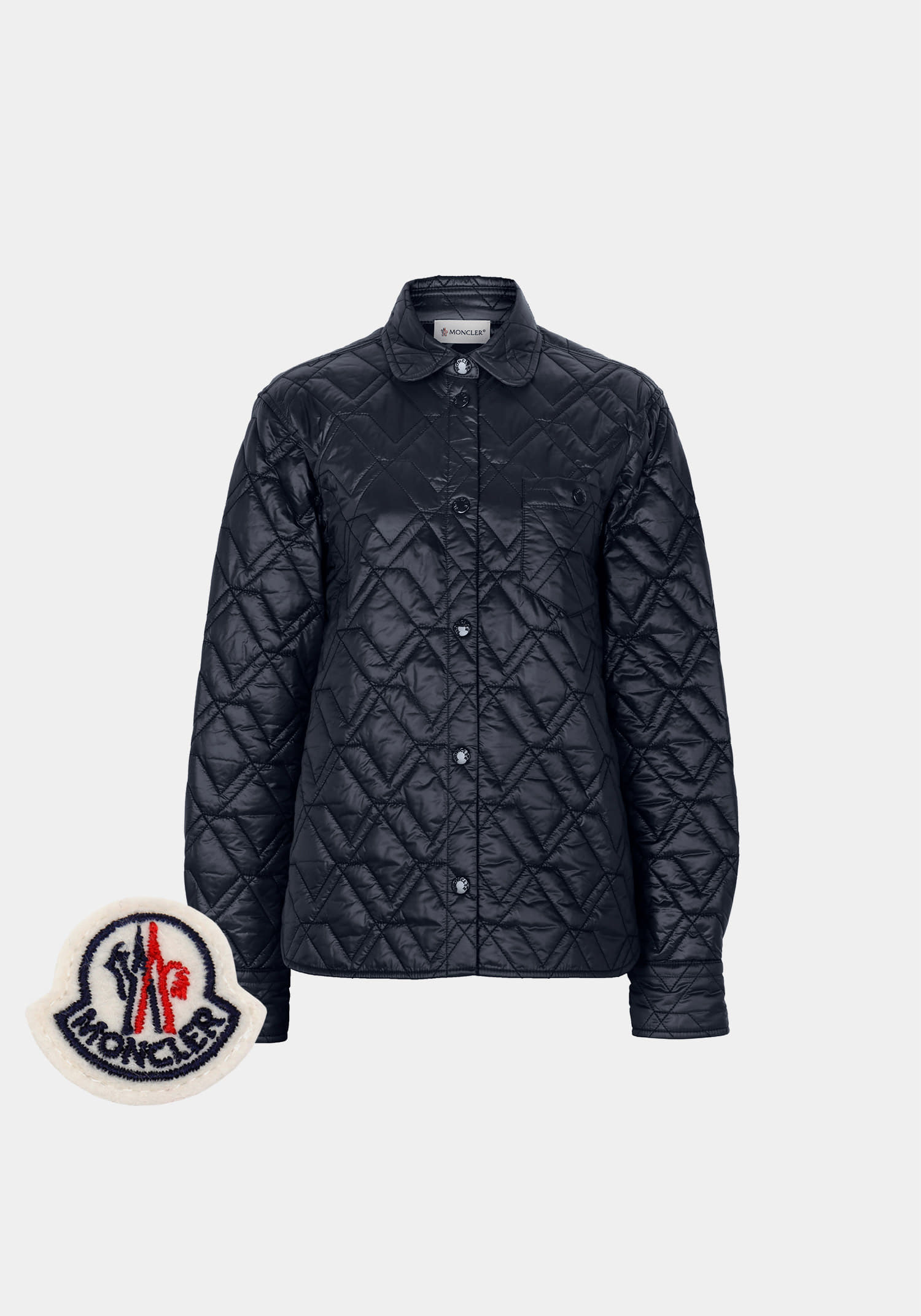 MONCLER 몽클레어 네이비 다이아몬드 퀼팅 패딩 셔츠 자켓 2F00001 788UY 778