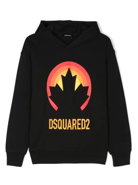 Dsquared 2 kids 그래픽 프린트 면 후드티