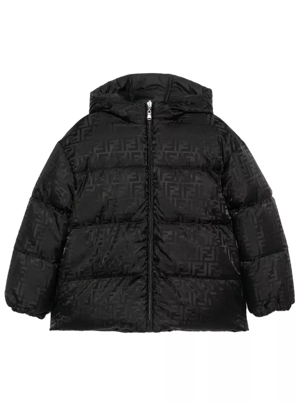 Fendi Kids 자카드 나일론 다운 자켓