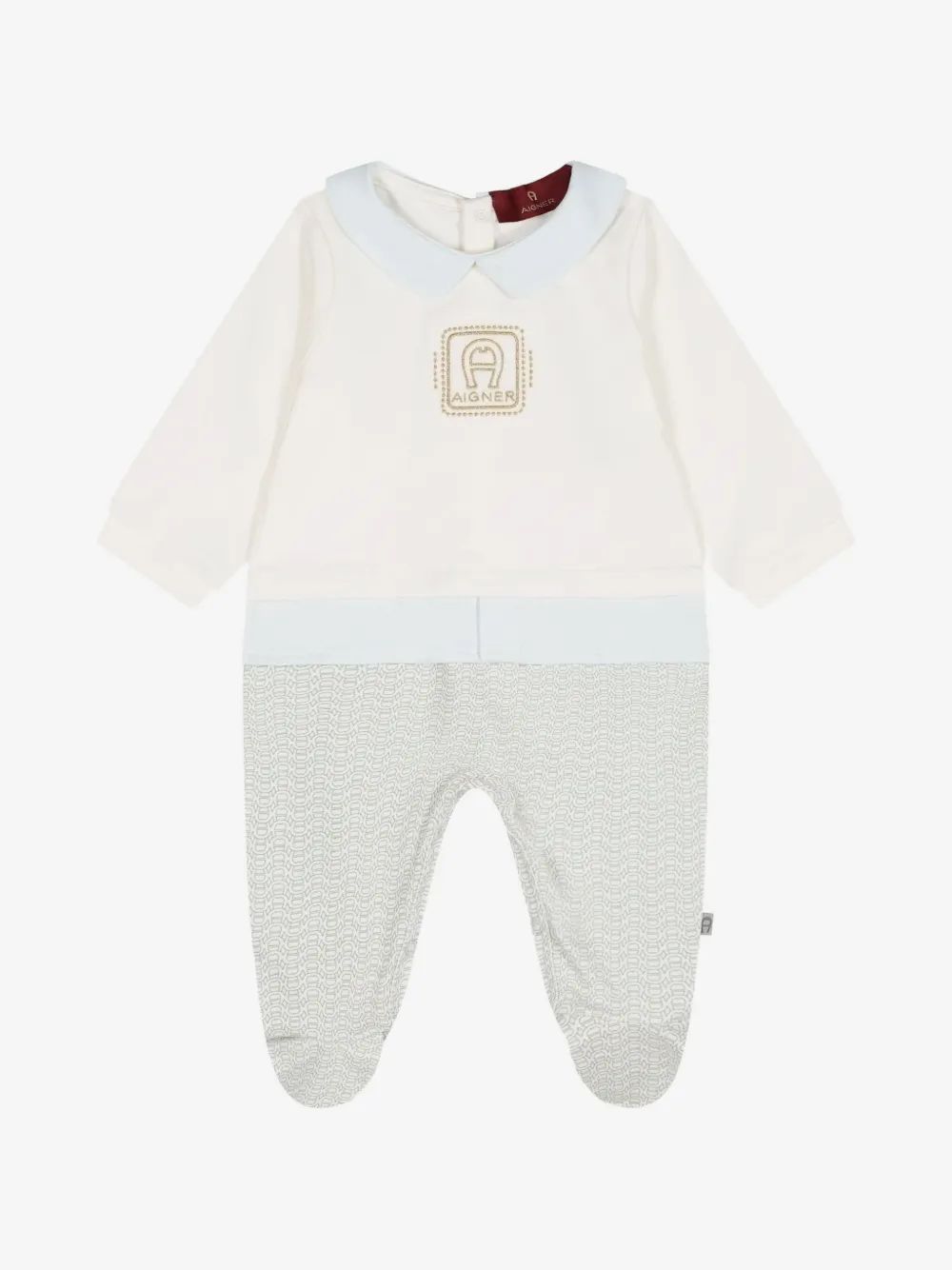 Aigner Kids 로고 자수 패턴 수면 잠옷
