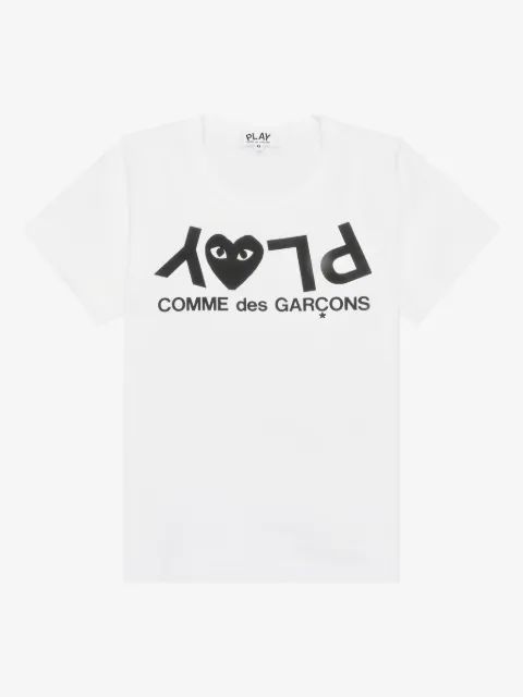 Comme Des Garçons Play Kids CDG 플레이 인버티드 텍스트 티셔츠