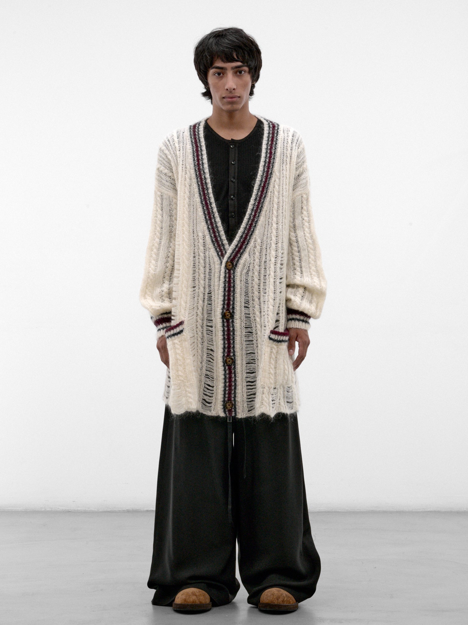 Ann Demeulemeester 울버 모헤어 울 니트 가디건