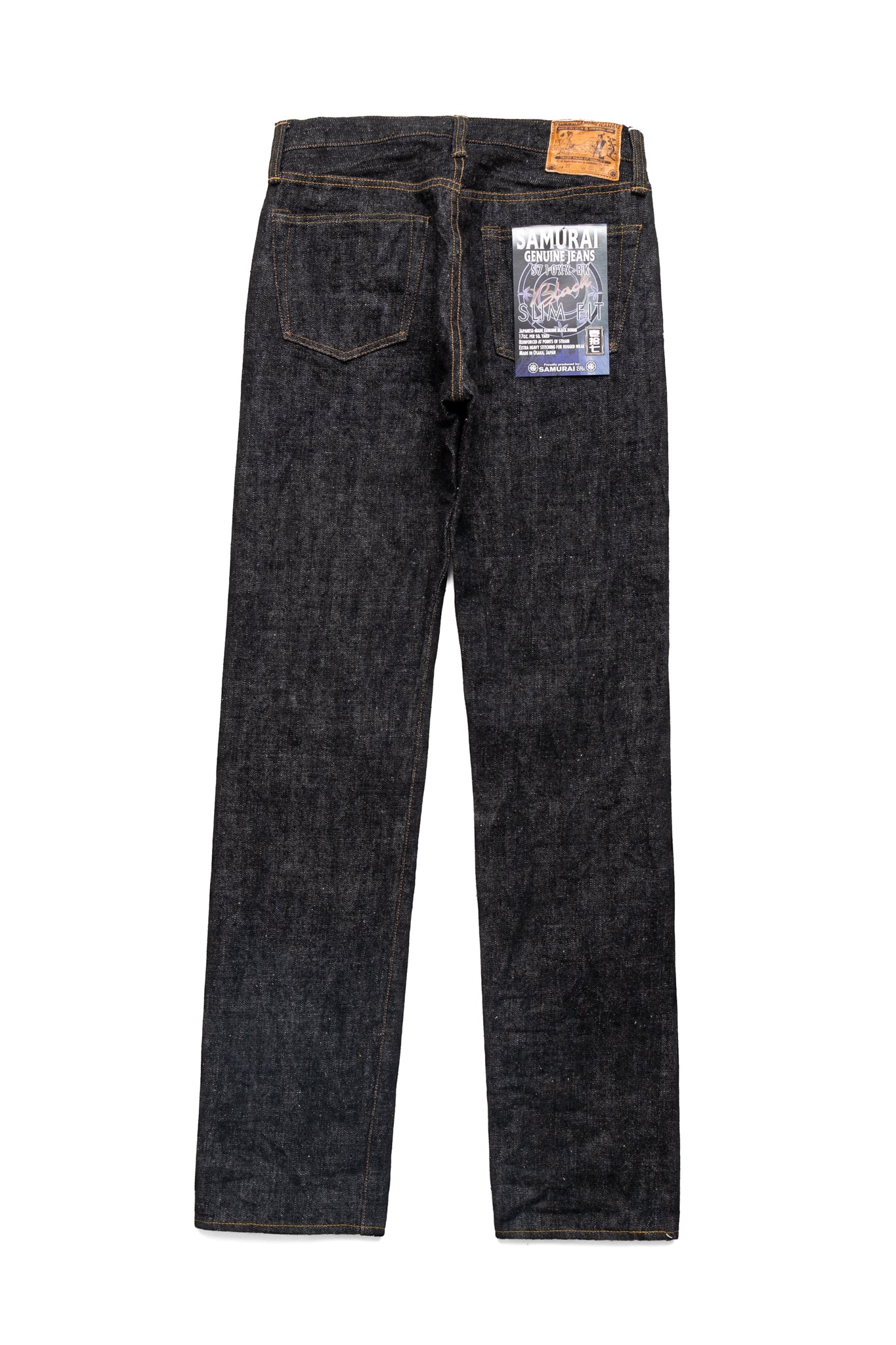 SAMURAI JEANS S710XX BK 17oz 블랙 데님 미드 라이즈 슬림 스트레이트