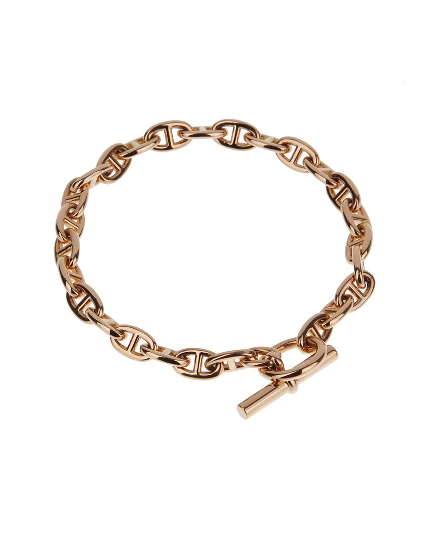 HERMES 18K 로즈 골드 체인 드 앙크르 브레이슬릿