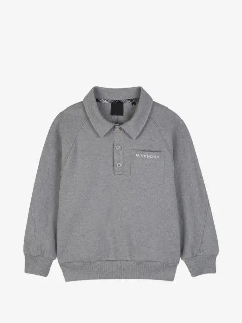 Givenchy Kids 로고 자수 포켓 폴로 셔츠