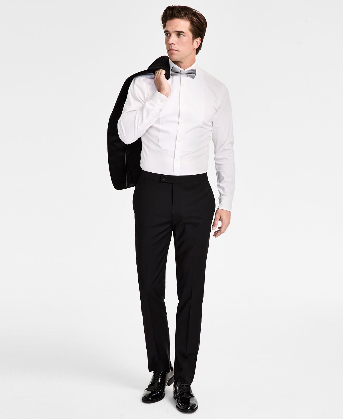 CALVIN KLEIN 슬림핏 울혼합 턱시도 팬츠