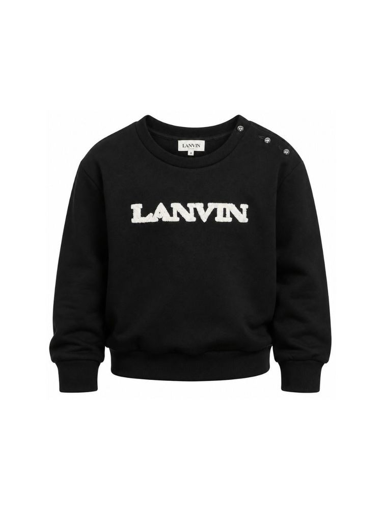 Lanvin Kids 로고 패치 크루넥 맨투맨