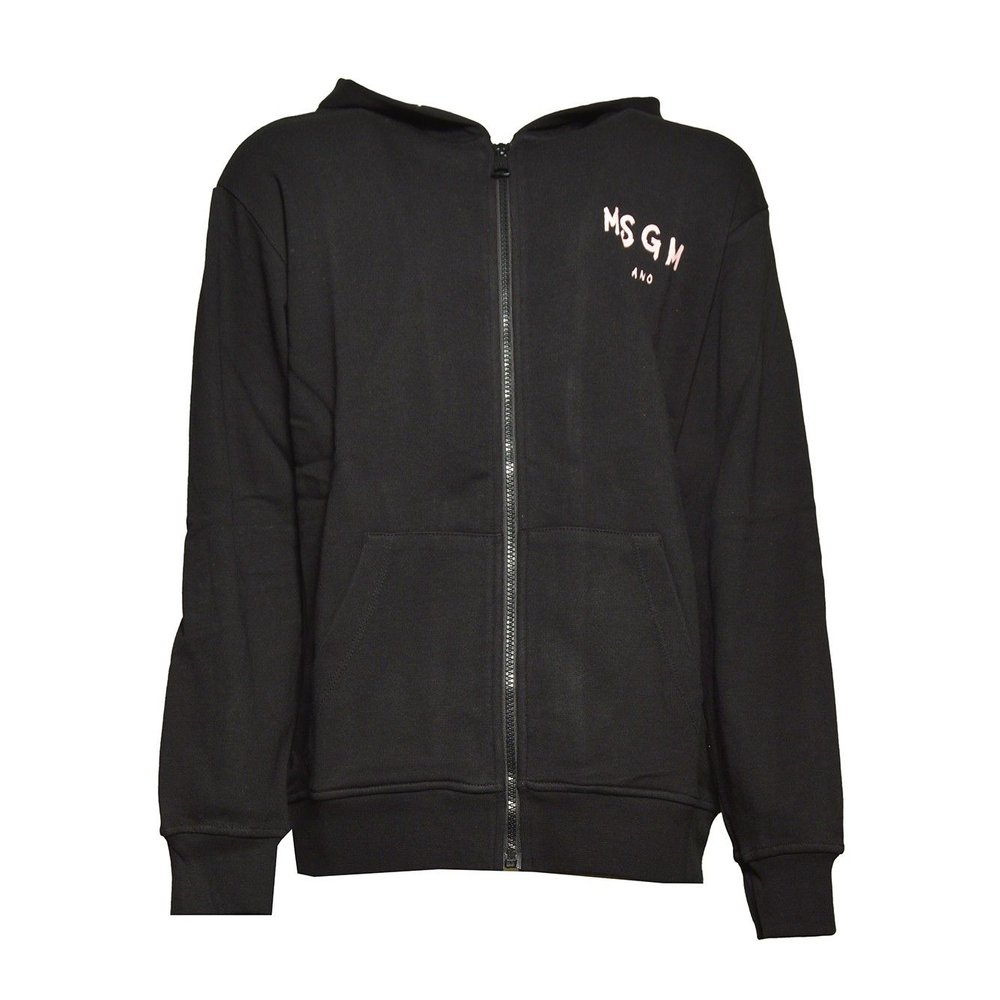 MSGM Kids 로고 프린트 집업 후드티