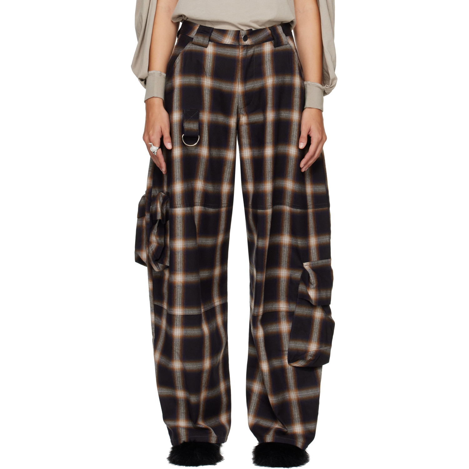 COLLINA STRADA 블랙 론 카고 팬츠