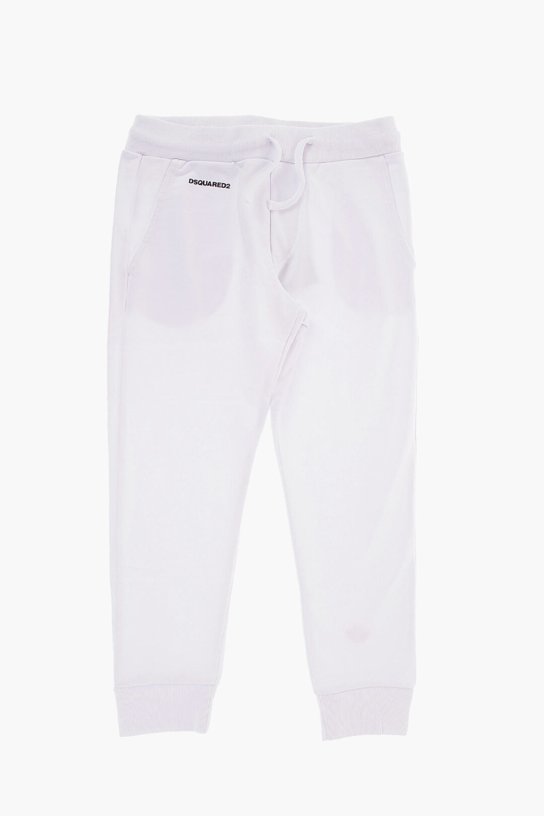 Dsquared 2 kids 브러시드 코튼 로고 프린트 조거 팬츠