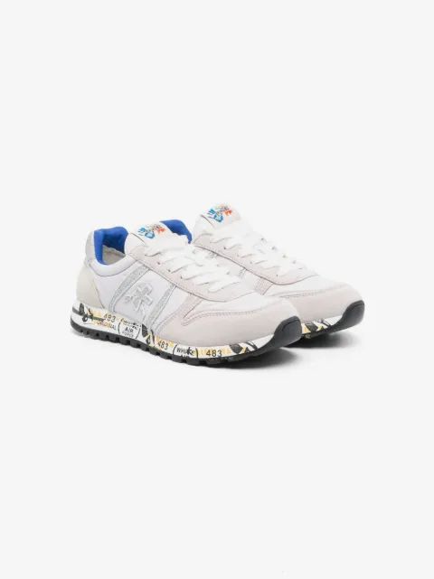 Premiata Kids 글리터 디테일 로고 패치 스니커즈