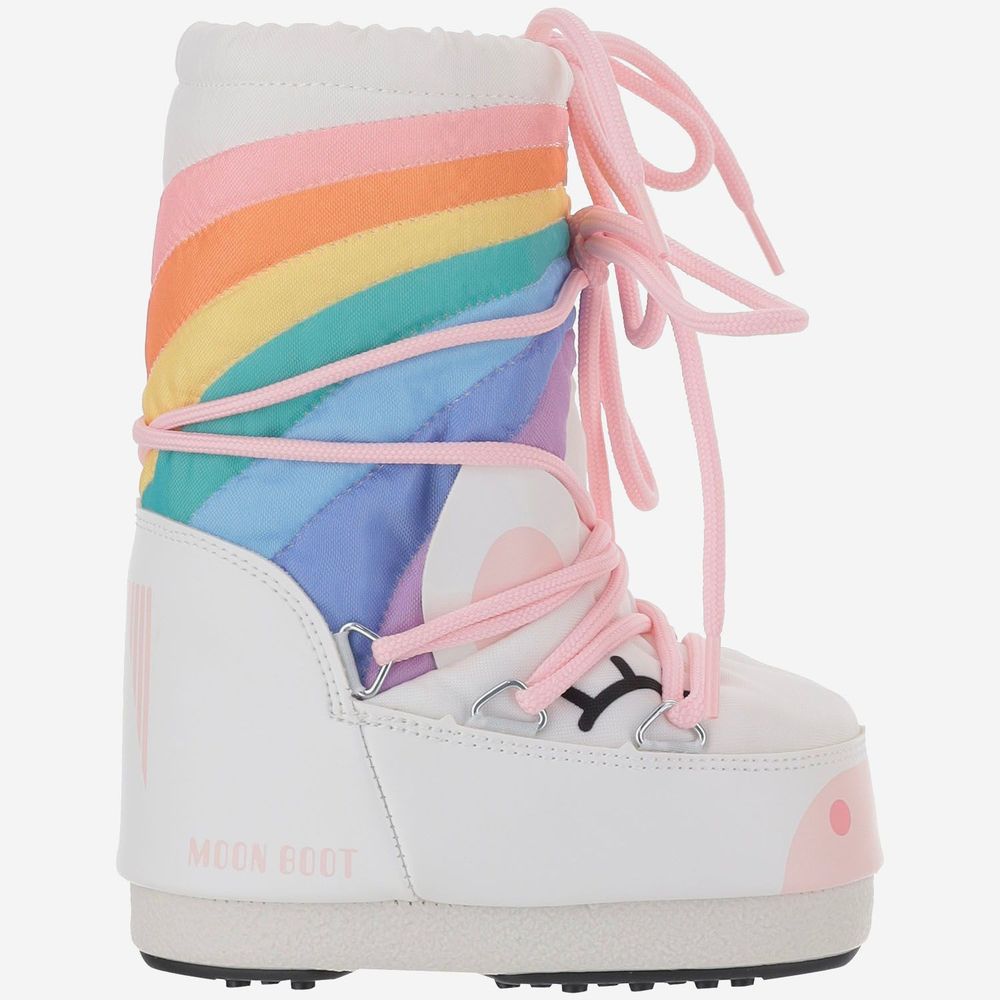 Moon Boot Kids 레인보우 프린트 부츠
