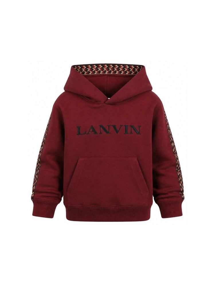 Lanvin Kids 로고 자수 후드티