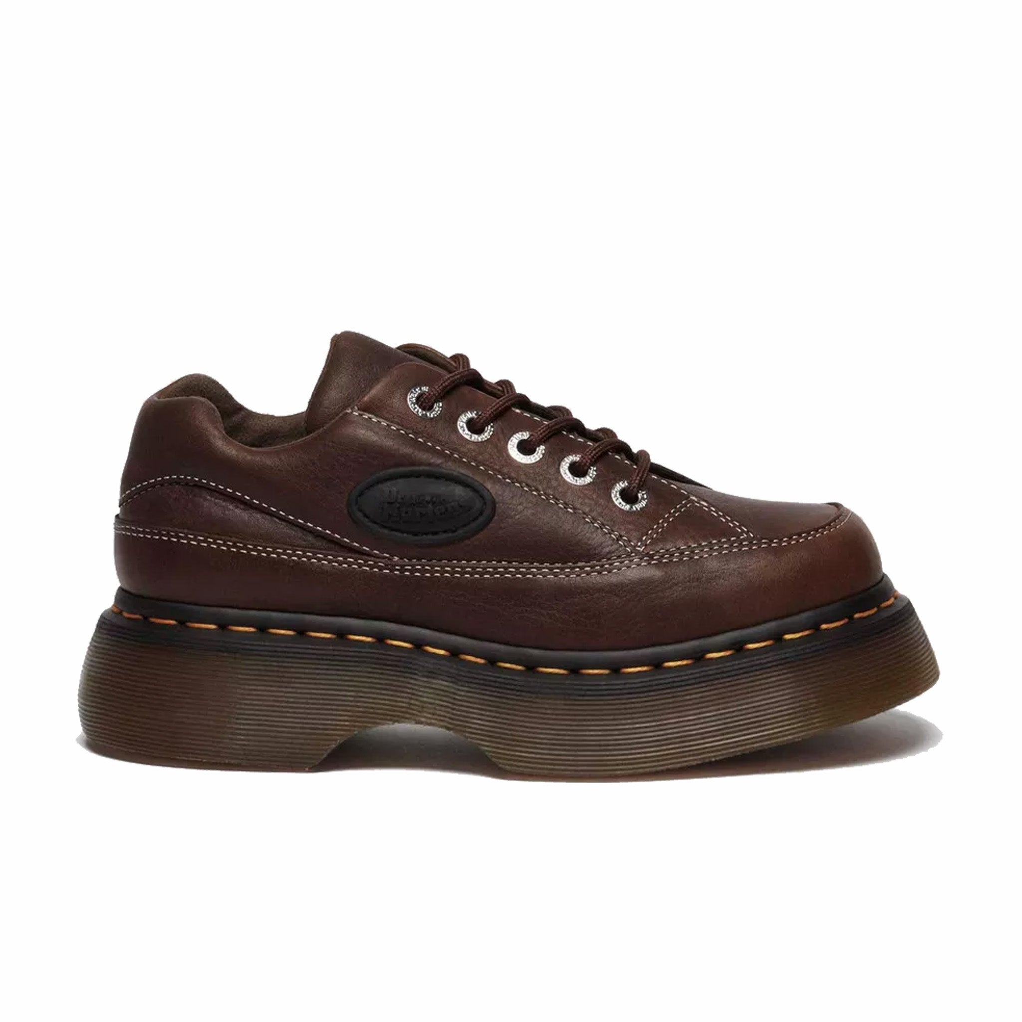 DR. MARTENS 여성 바즈 5아이 그리즐리 가죽 슈즈
